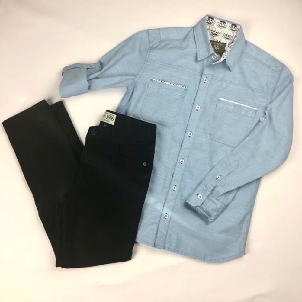 Boys Bundle Baby Blue And Skulls
